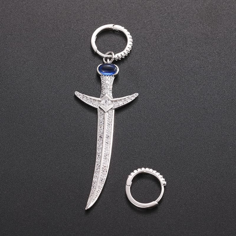 S925 & VVS Asymmetrical Sword Diamond Earrings