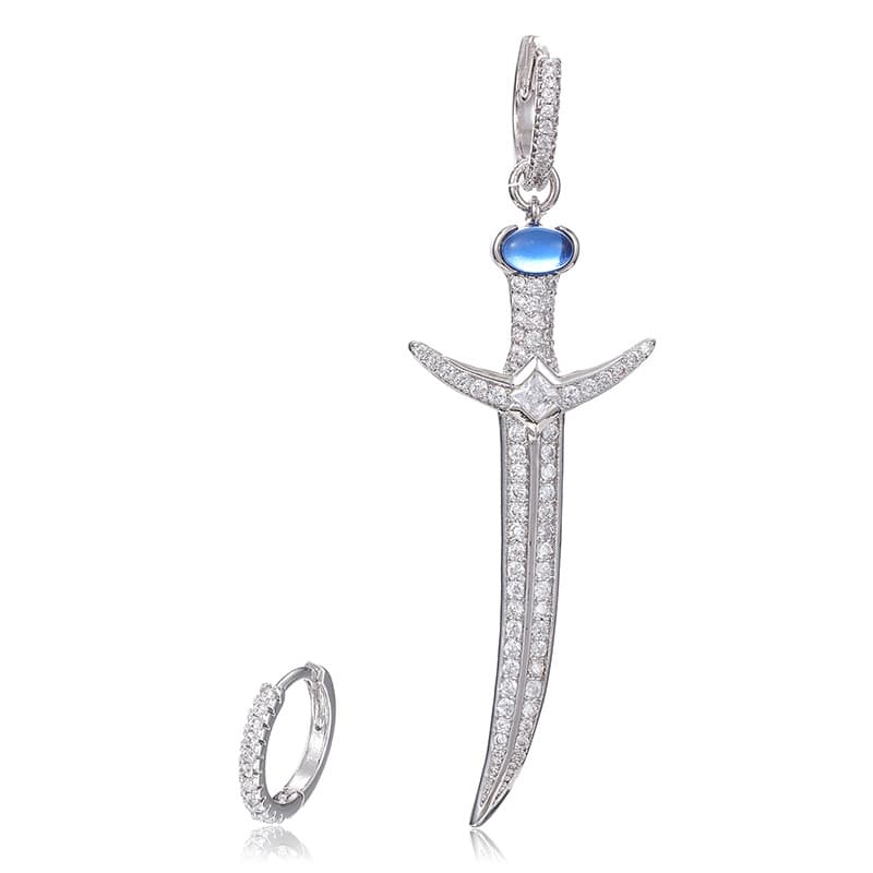 S925 & VVS Asymmetrical Sword Diamond Earrings