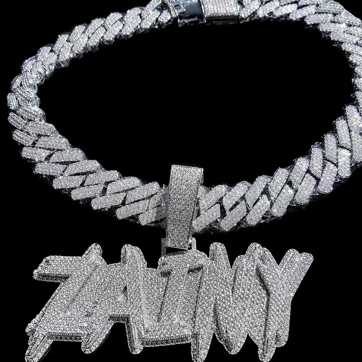 Fully Iced-Out Custom Letter Name Pendant