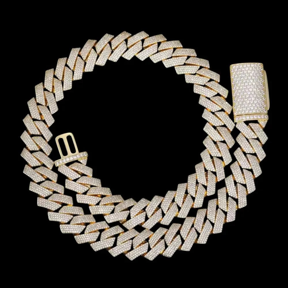 Fully Iced-Out Rhombus Cuban Link Chain - 20mm