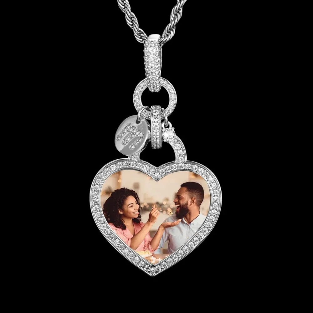 Heartfelt Love Custom Photo Heart Pendant - 35mm