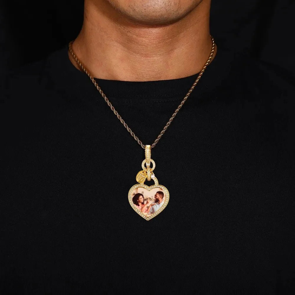 Heartfelt Love Custom Photo Heart Pendant - 35mm