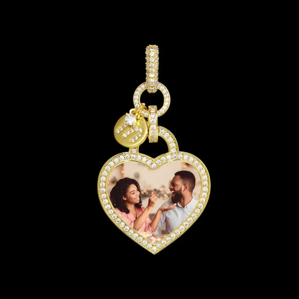 Heartfelt Love Custom Photo Heart Pendant - 35mm