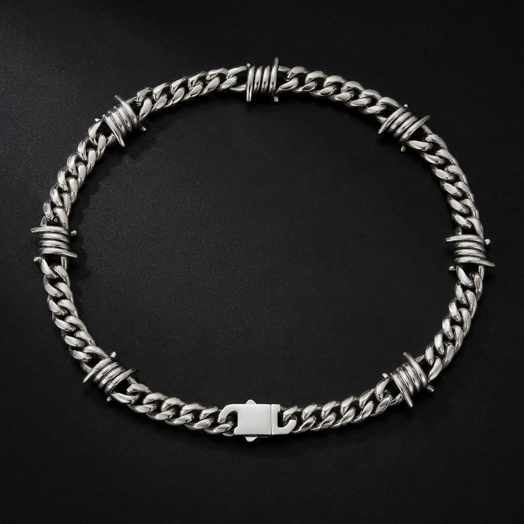 ARUXYA 9mm Barb Wire Cuban Chain