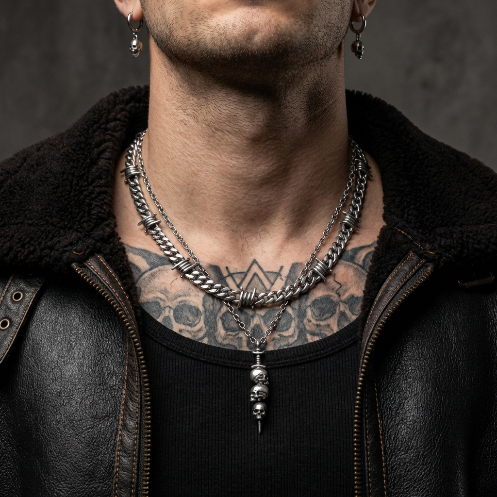 ARUXYA 9mm Barb Wire Cuban Chain