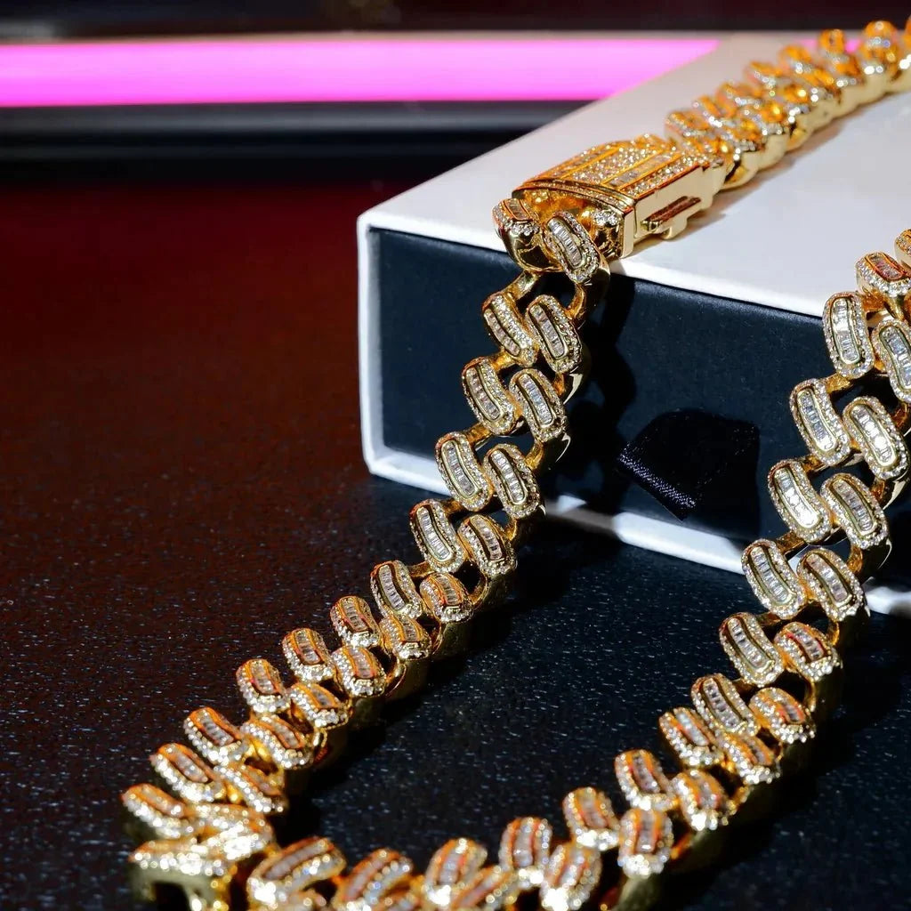 Iced Baguette Cuban Chain - 15mm