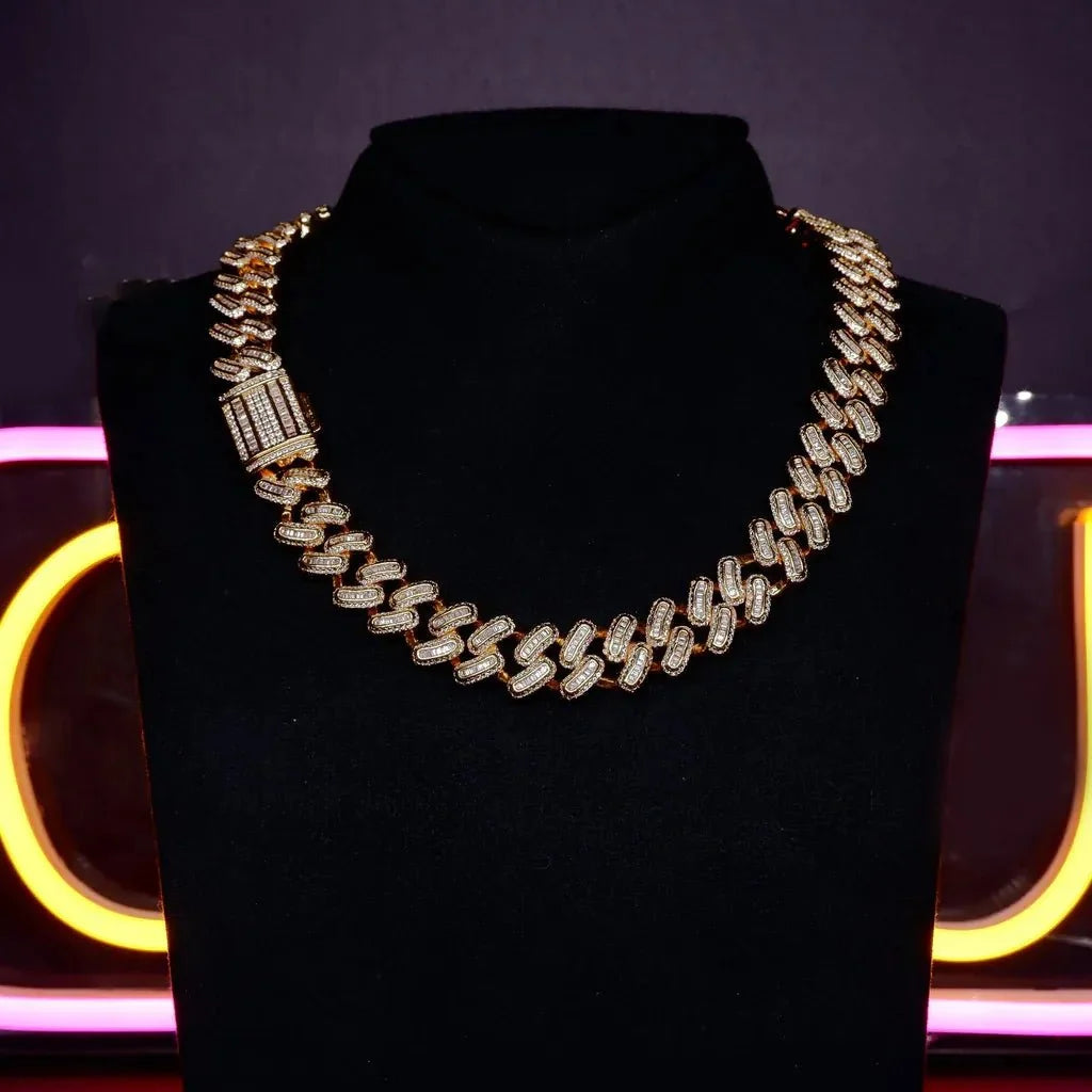 Iced Baguette Cuban Chain - 15mm
