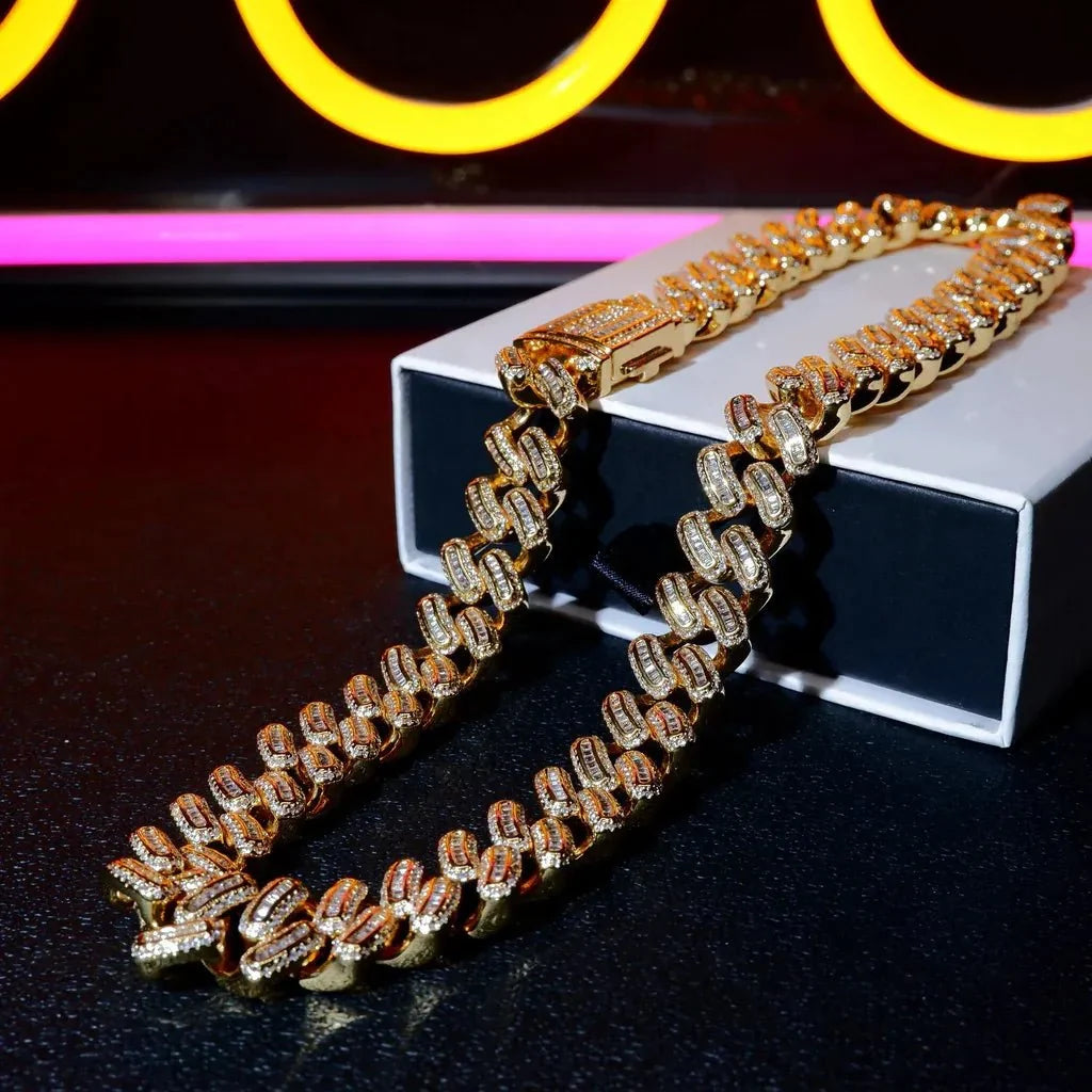 Iced Baguette Cuban Chain - 15mm
