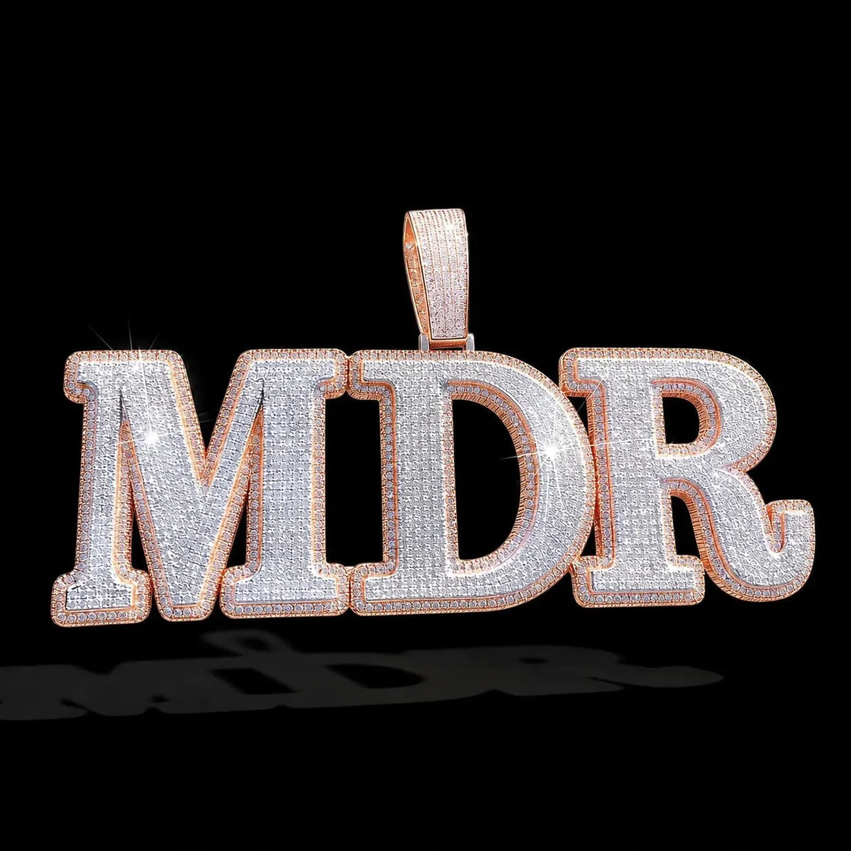 Iced-Out Double-Layer Custom Large Letter Pendant
