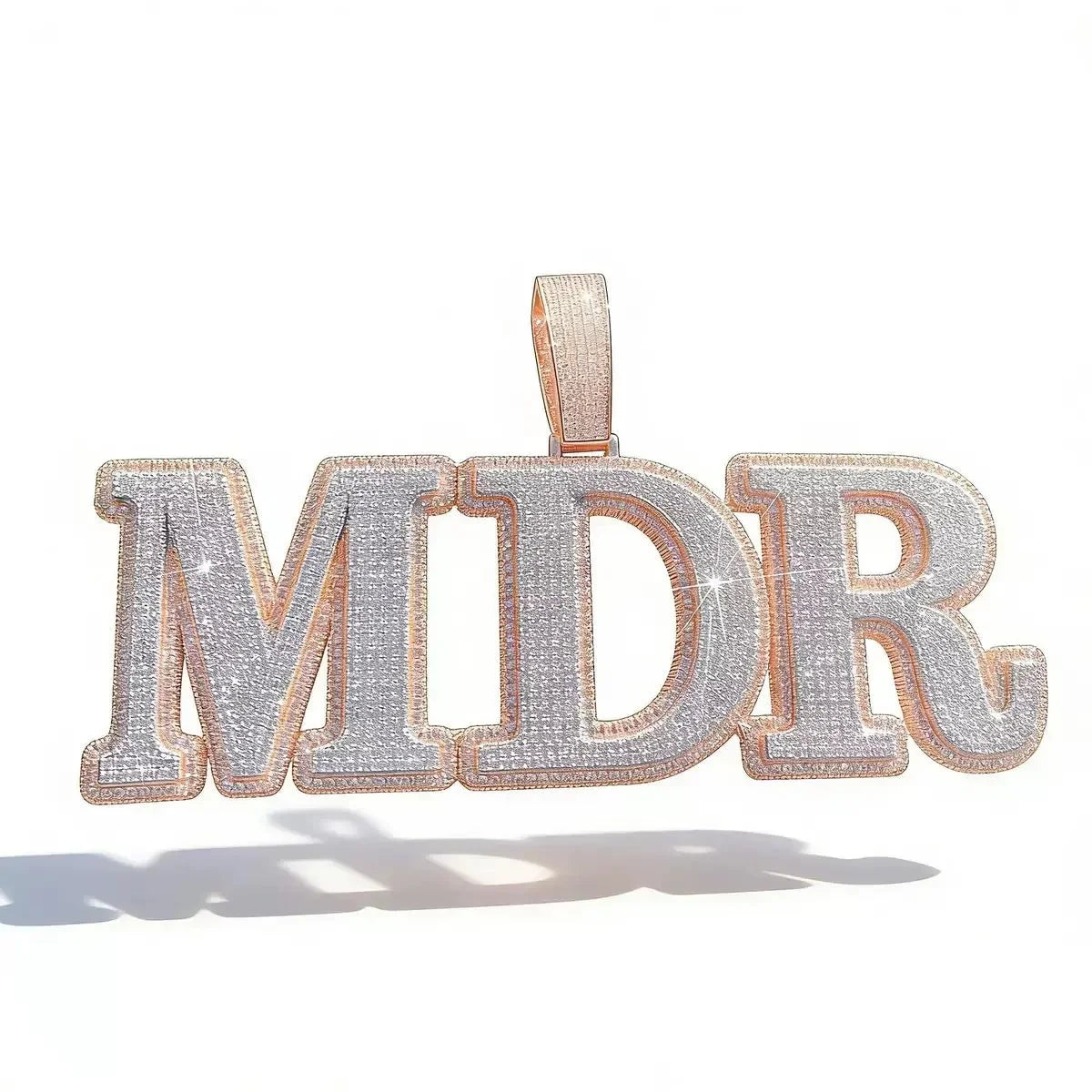 Iced-Out Double-Layer Custom Large Letter Pendant