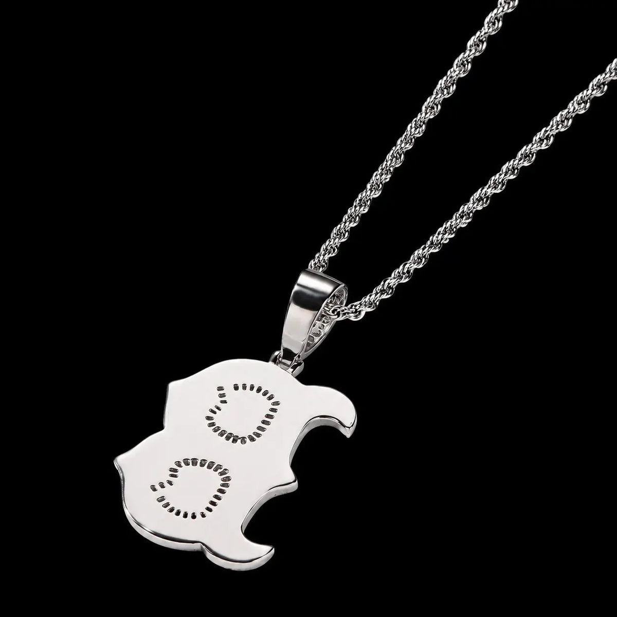 Iced-Out Glow Gothic Letter B Pendant - 35mm