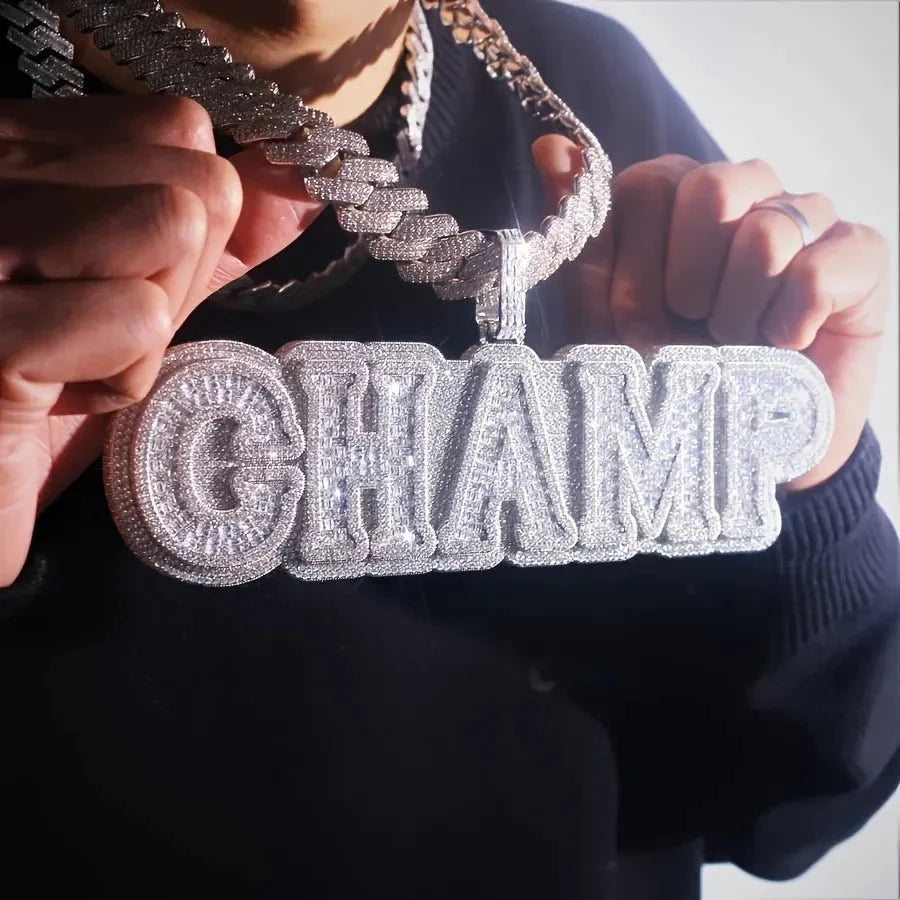 Iced-Out T-Set Diamond Custom Letter & Number Pendant