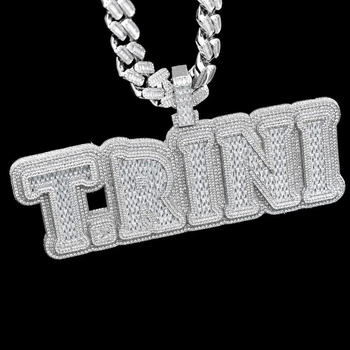 Iced-Out T-Set Diamond Custom Letter & Number Pendant