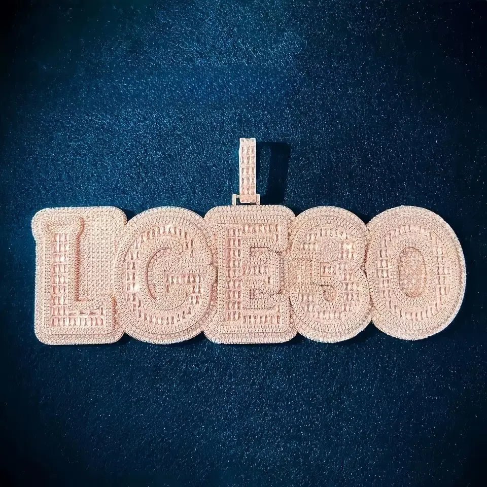 Iced-Out T-Set Diamond Custom Letter & Number Pendant