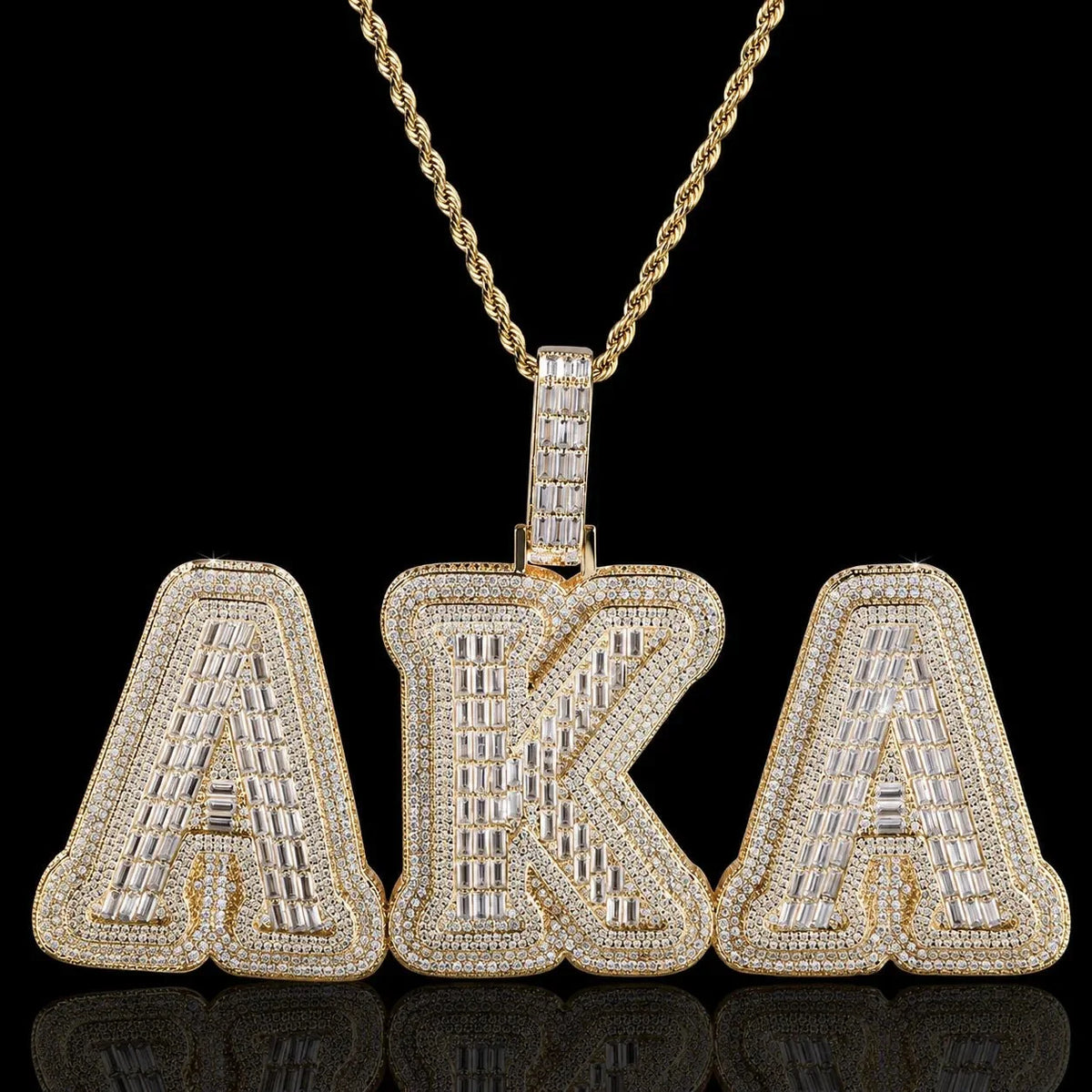 Iced-Out T-Set Diamond Custom Letter Pendant