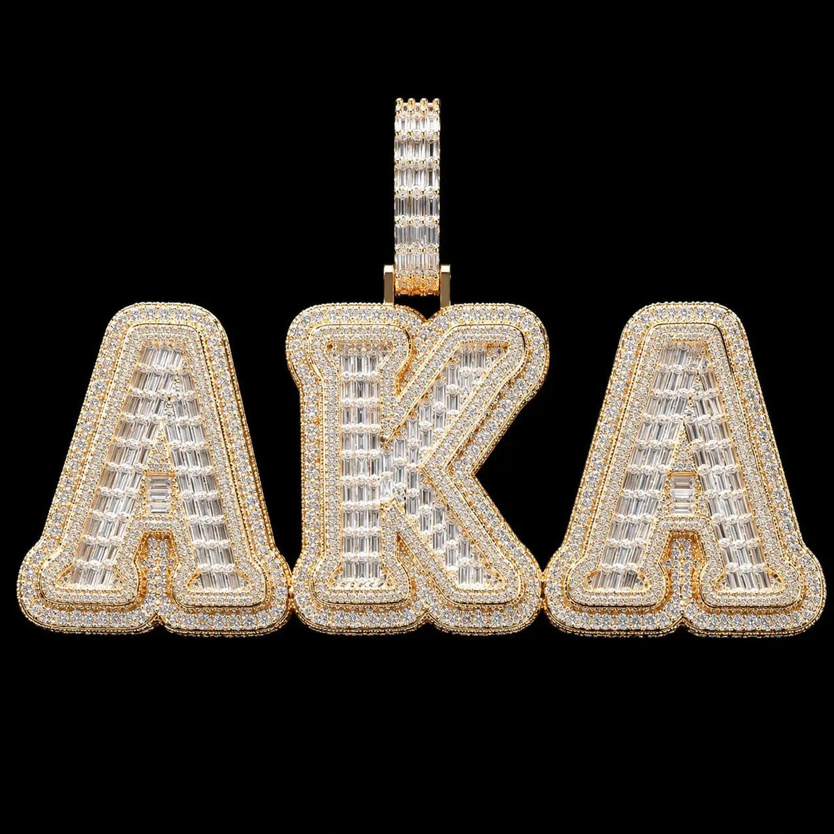 Iced-Out T-Set Diamond Custom Letter Pendant