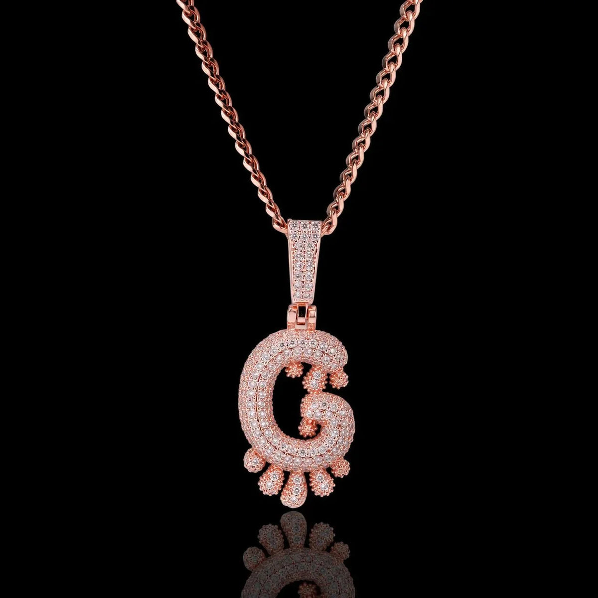 Iced Teardrop Letter & Number Pendant