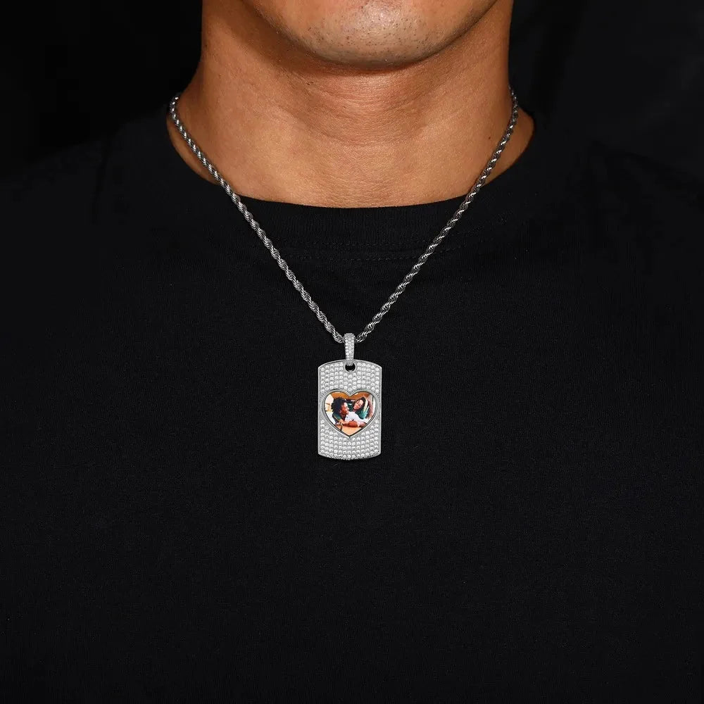Love Memories Custom Photo Rectangular Pendant - 25mm