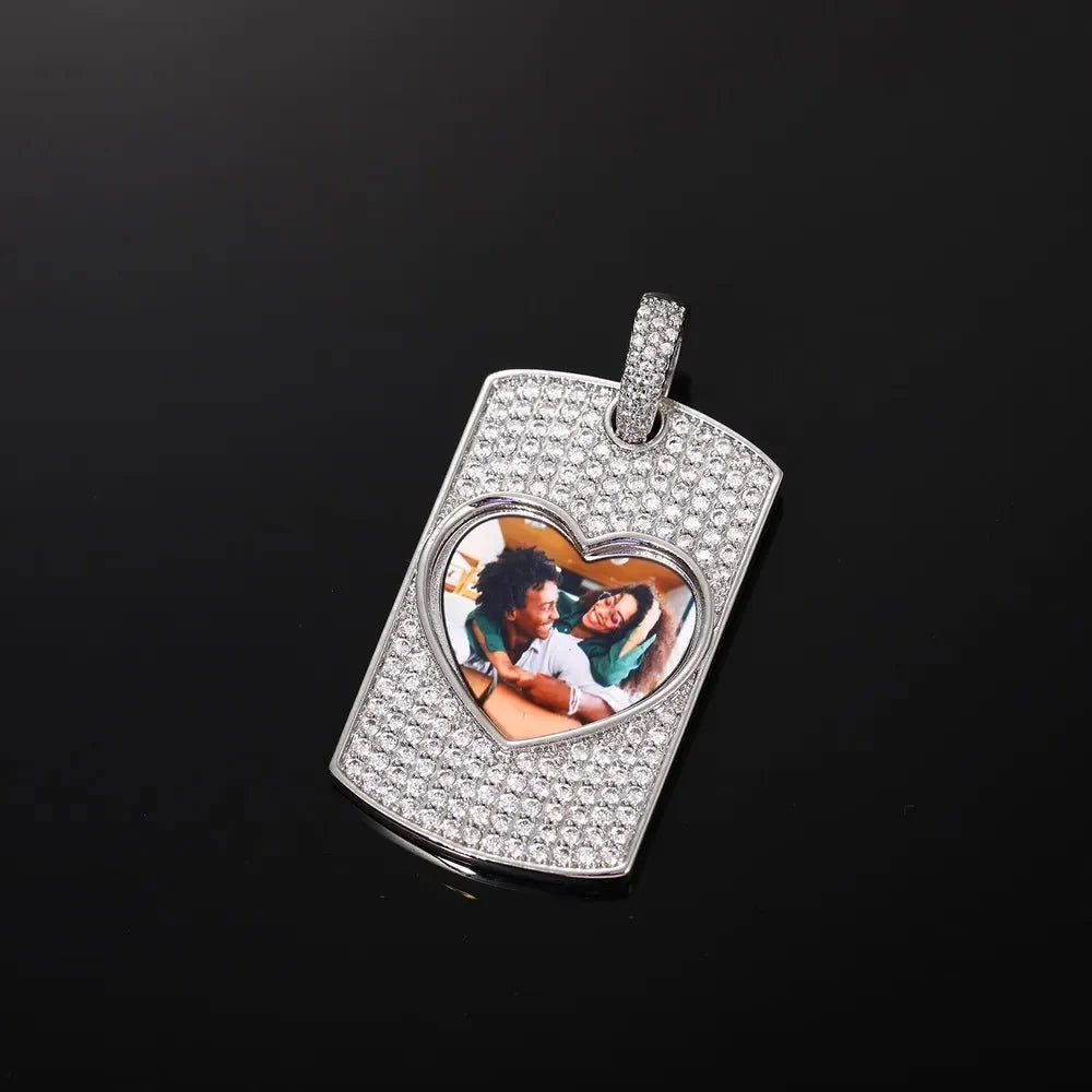 Love Memories Custom Photo Rectangular Pendant - 25mm
