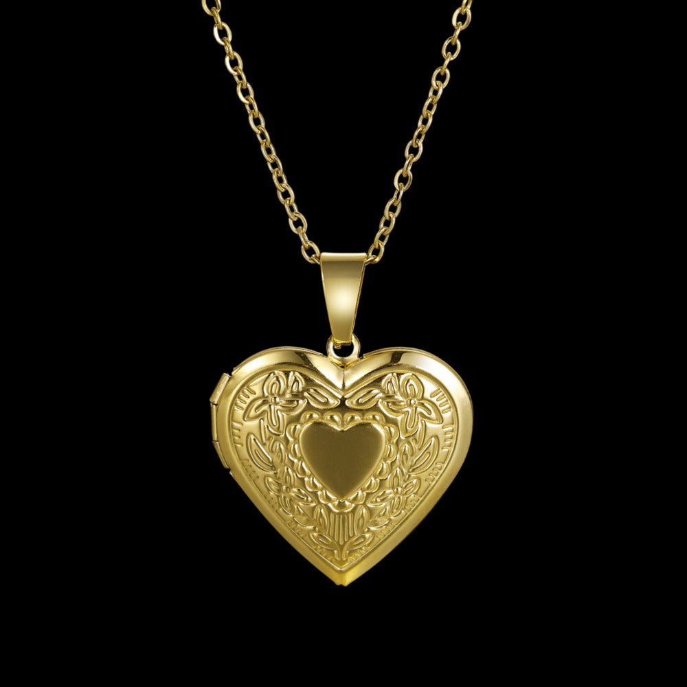 Memorial Engraved Heart-Shaped Custom Photo Pendant - 28mm