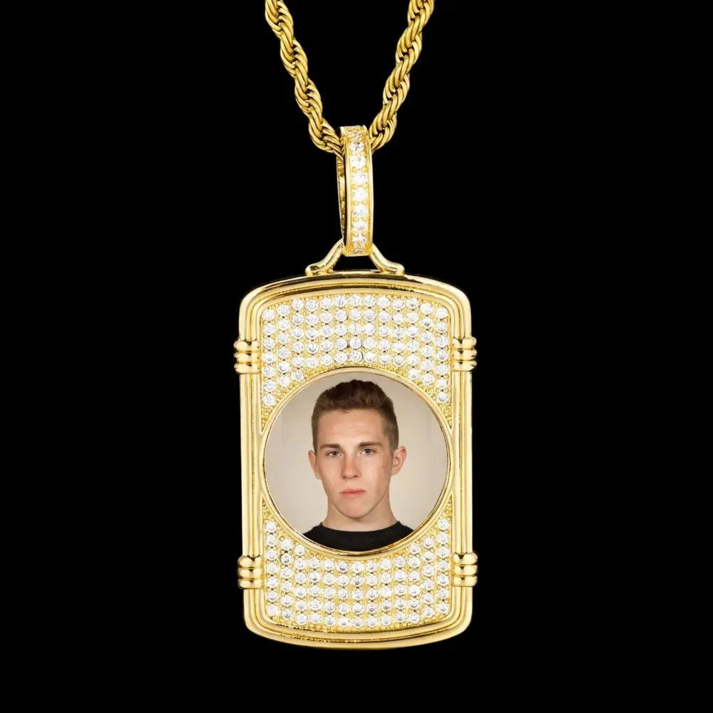 Memory Round Photo Frame Rectangular Pendant - 28mm