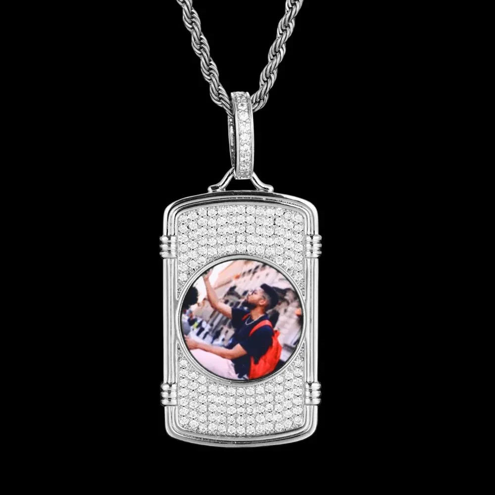 Memory Round Photo Frame Rectangular Pendant - 28mm