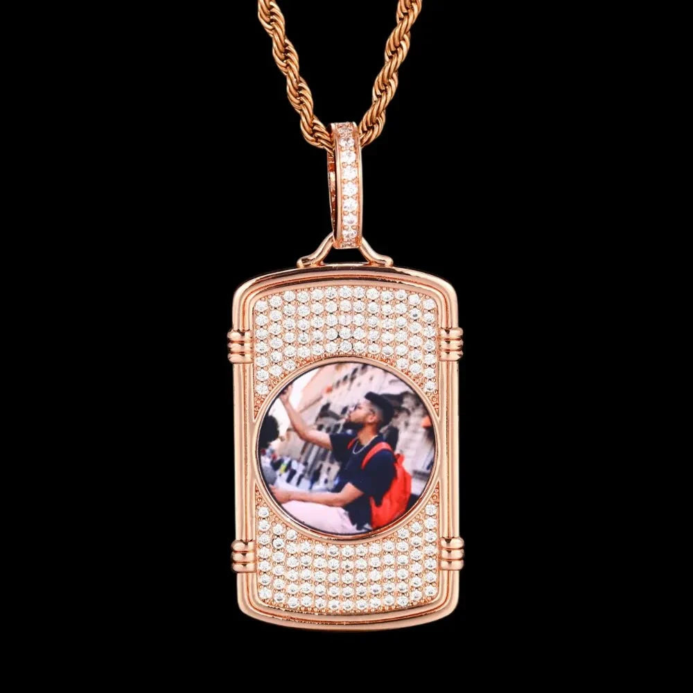 Memory Round Photo Frame Rectangular Pendant - 28mm