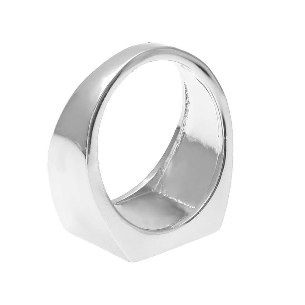 Micro Pave Square Men's Ring in 18K Gold Plating