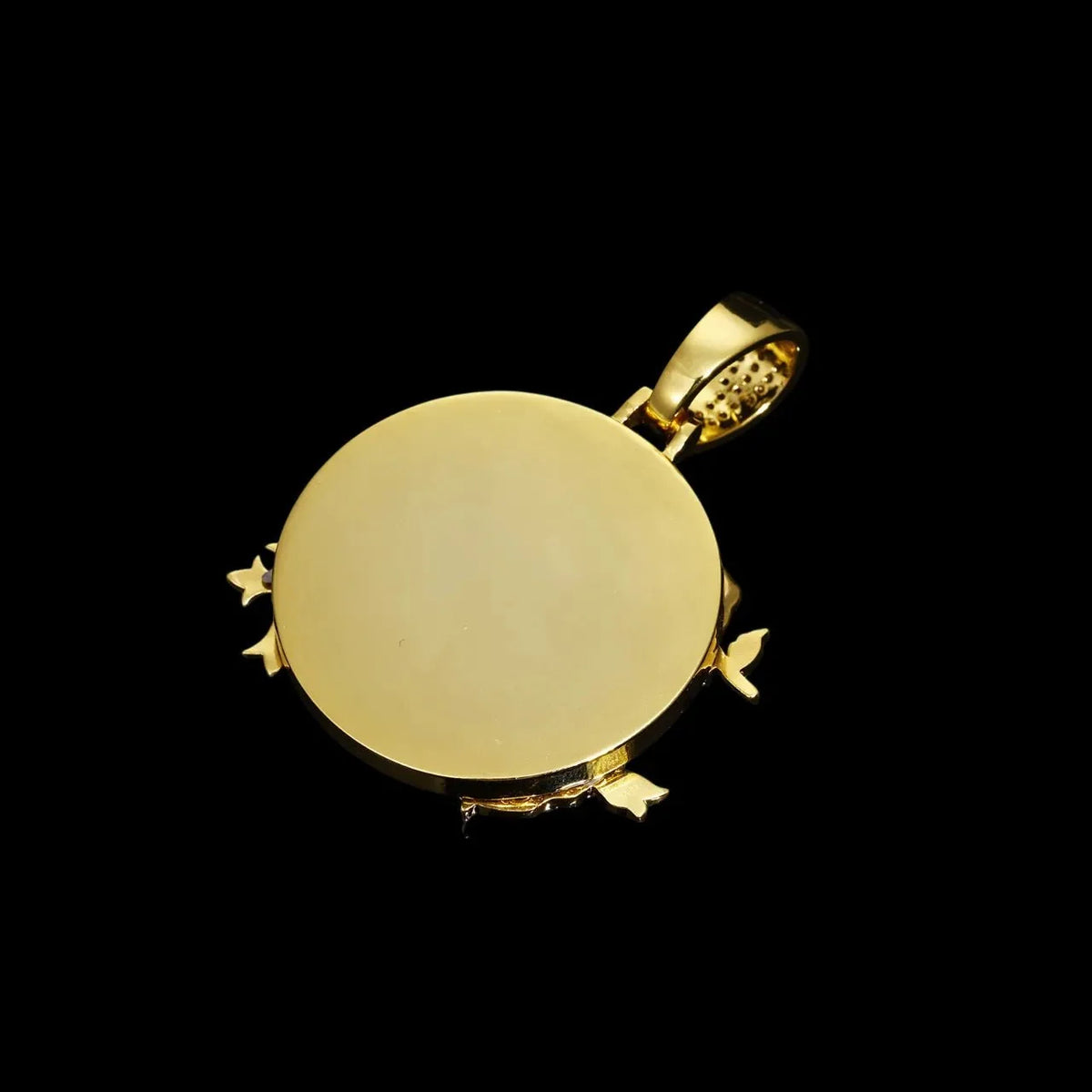 Rose, Angel, and Cross Round Solid Custom Photo Pendant - 45mm