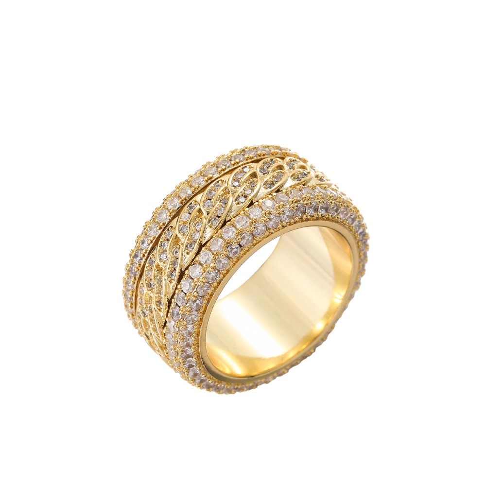 Rotating Cuban Full Diamond Ice Ring