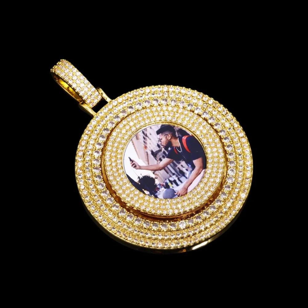 Rotating Memory Frame Photo Pendant - 65mm