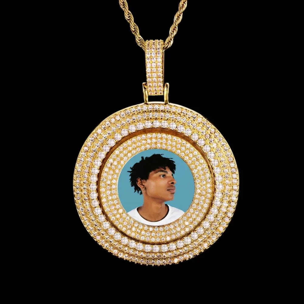 Rotating Memory Frame Photo Pendant - 65mm