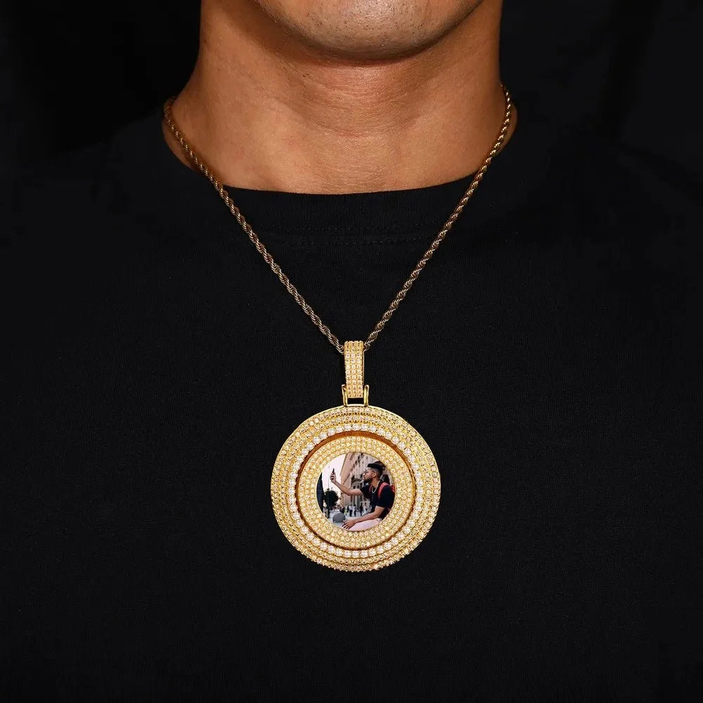 Rotating Memory Frame Photo Pendant - 65mm