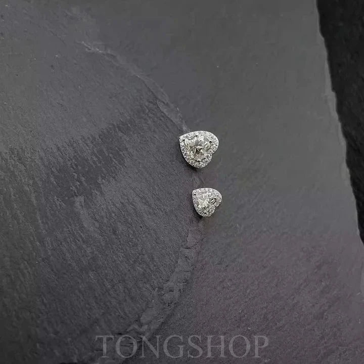 S925 Moissanite Heart-Shaped Rock Candy Earrings Love