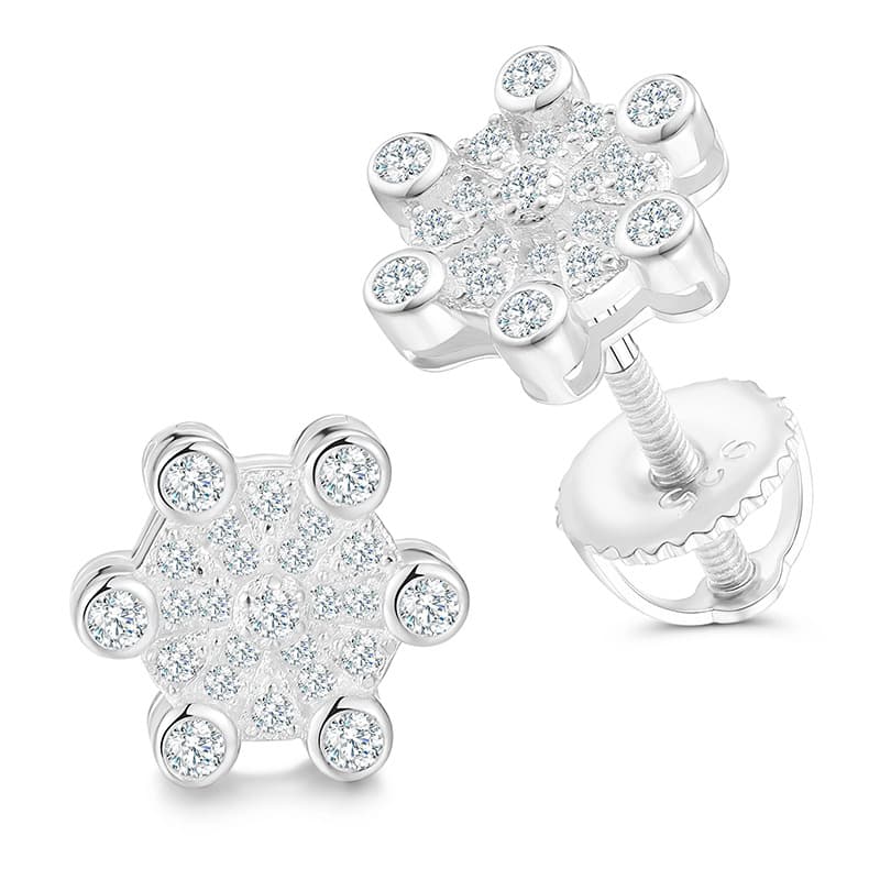 S925 Ultra-Shiny VVS Moissanite Hip-Hop Stud Earrings in 18K Gold