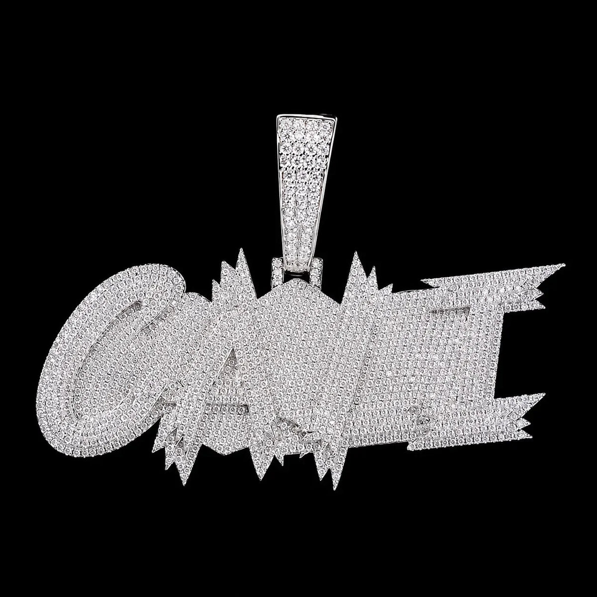 S925 & VVS Moissanite Custom Solid Ice-Block-Style Letter/Name Pendant