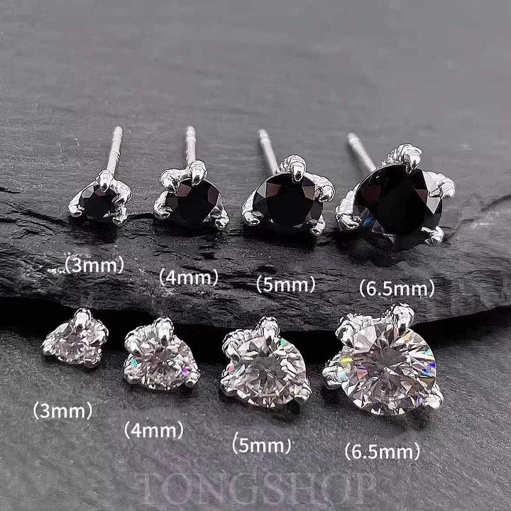 S925 VVS Moissanite Dragon Claw Earrings White Black