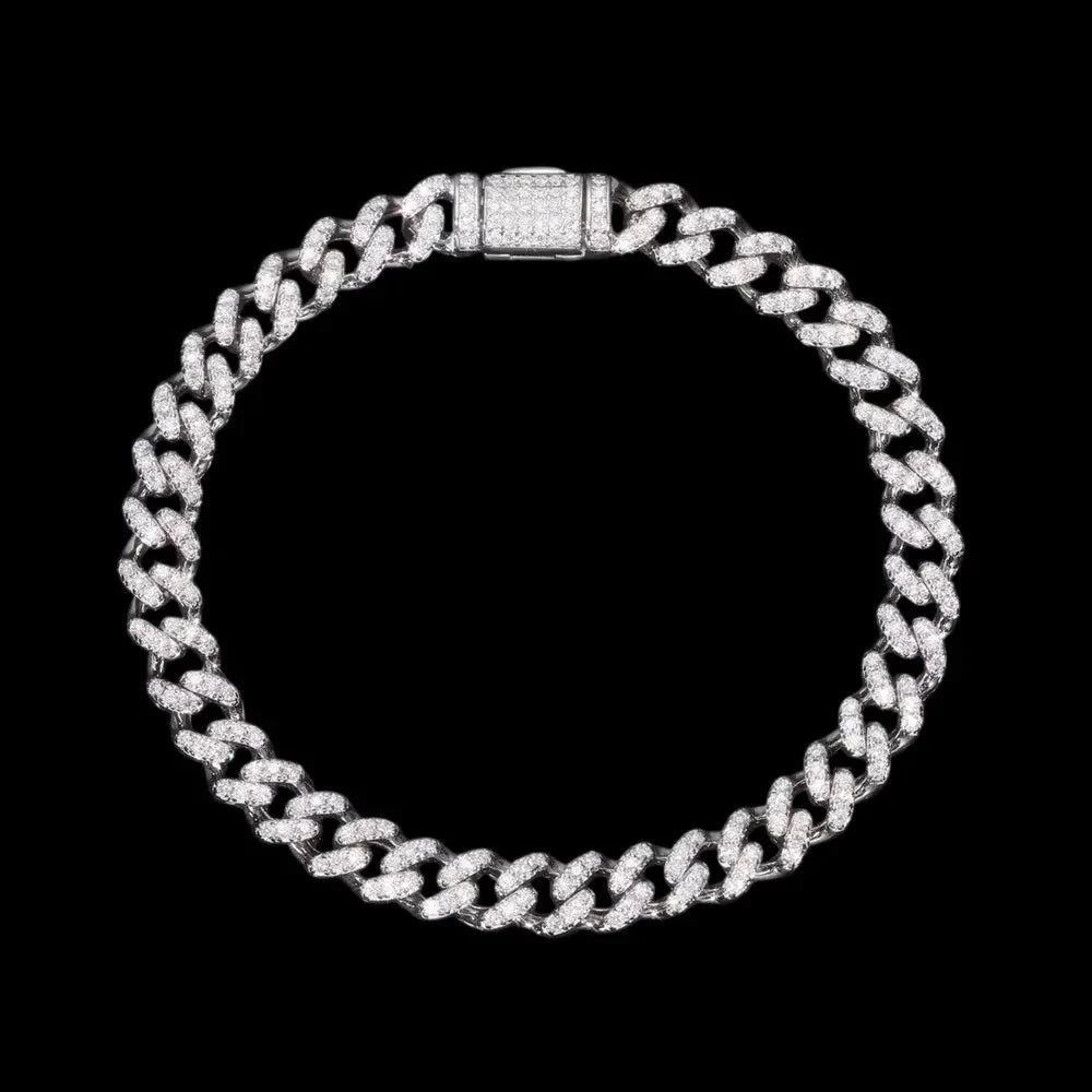 S925 & VVS Moissanite Iced Cuban Link Bracelet - 6mm