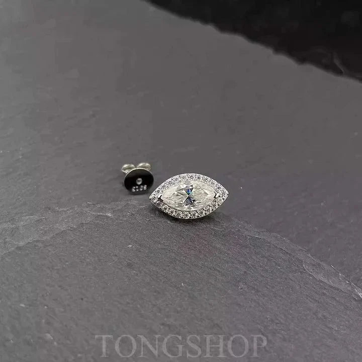 S925 VVS Moissanite Marquise 1 Carat Earrings Marquise Diamond