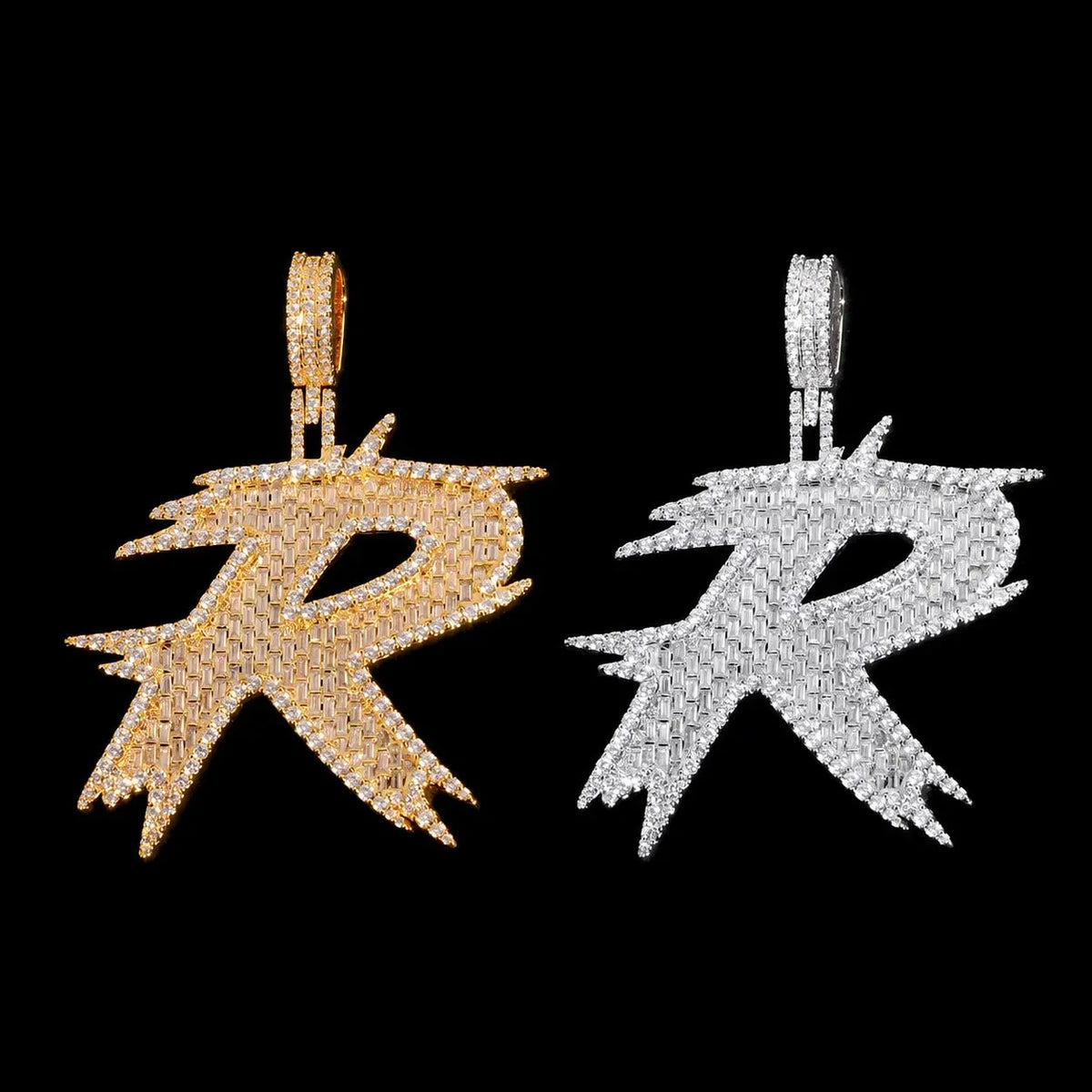 S925 & VVS Moissanite Solid Spike 26-Letter Pendant