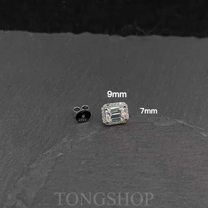 S925 VVS Moissanite T Square Earrings