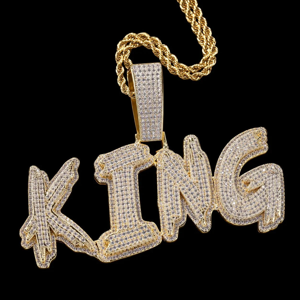 Solid Diamond-Set Custom Name/Initial Pendant