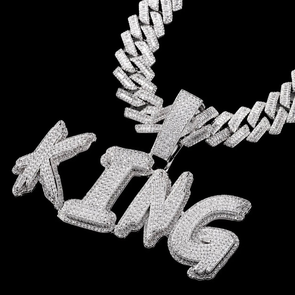 Solid Diamond-Set Custom Name/Initial Pendant