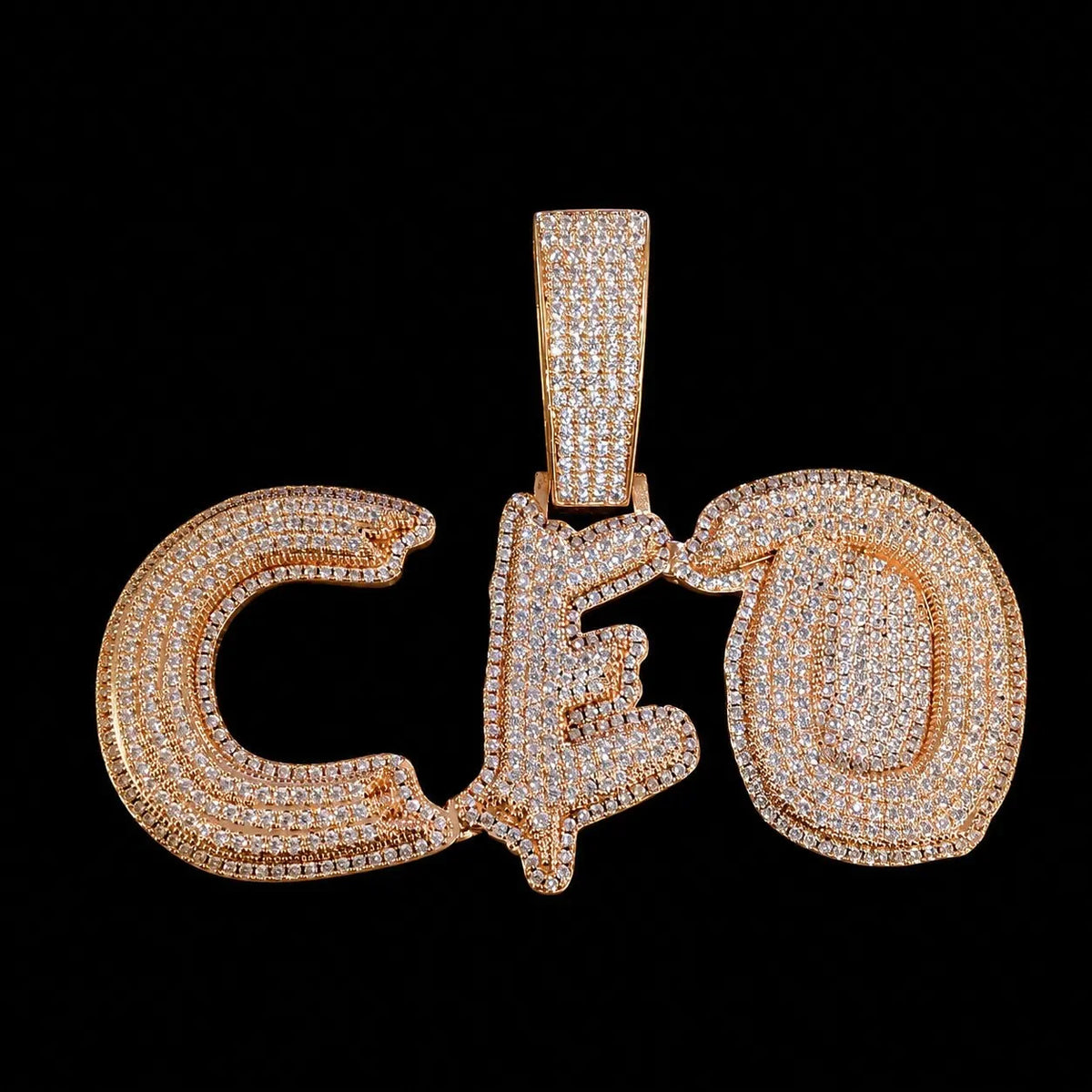 Solid Diamond-Set Custom Name/Initial Pendant