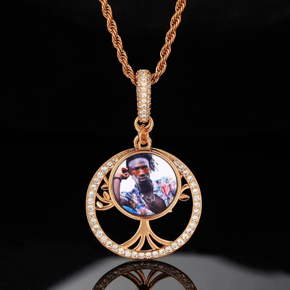 Tree of Life Memory Custom Photo Round Pendant - 35mm