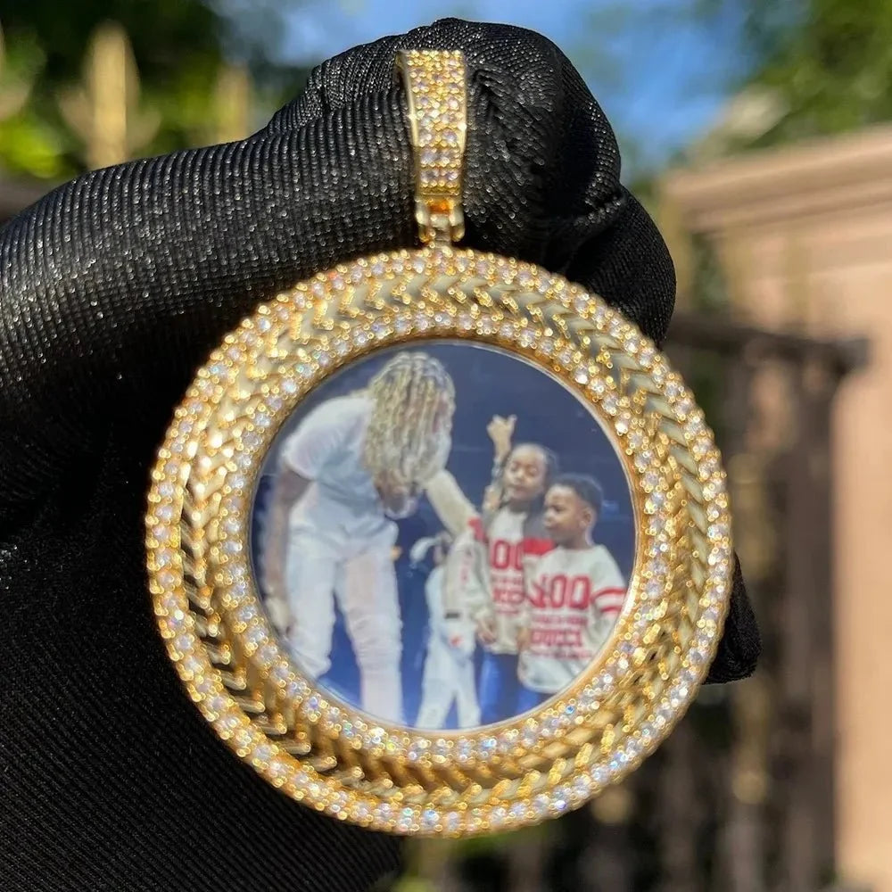 Wheat Ear Custom Photo Round Pendant - 50mm