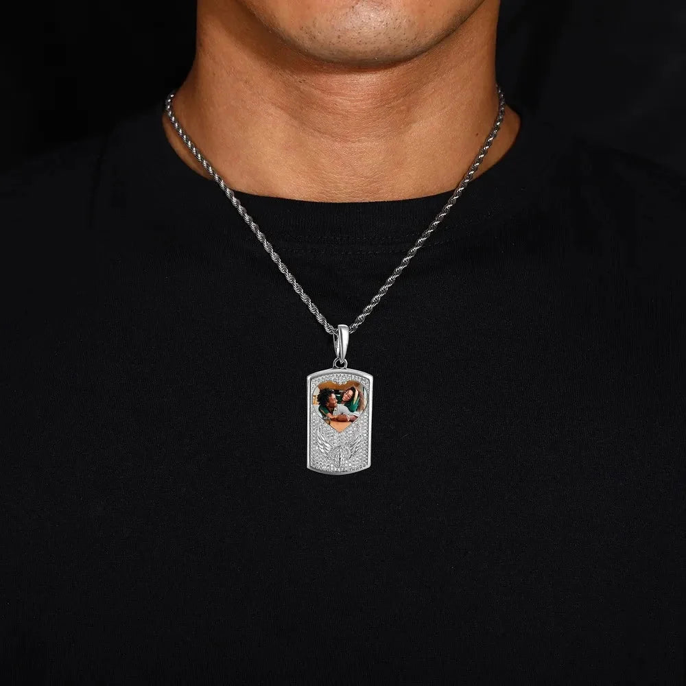 Winged Grenade Solid Dog Tag Custom Photo Pendant - 25mm