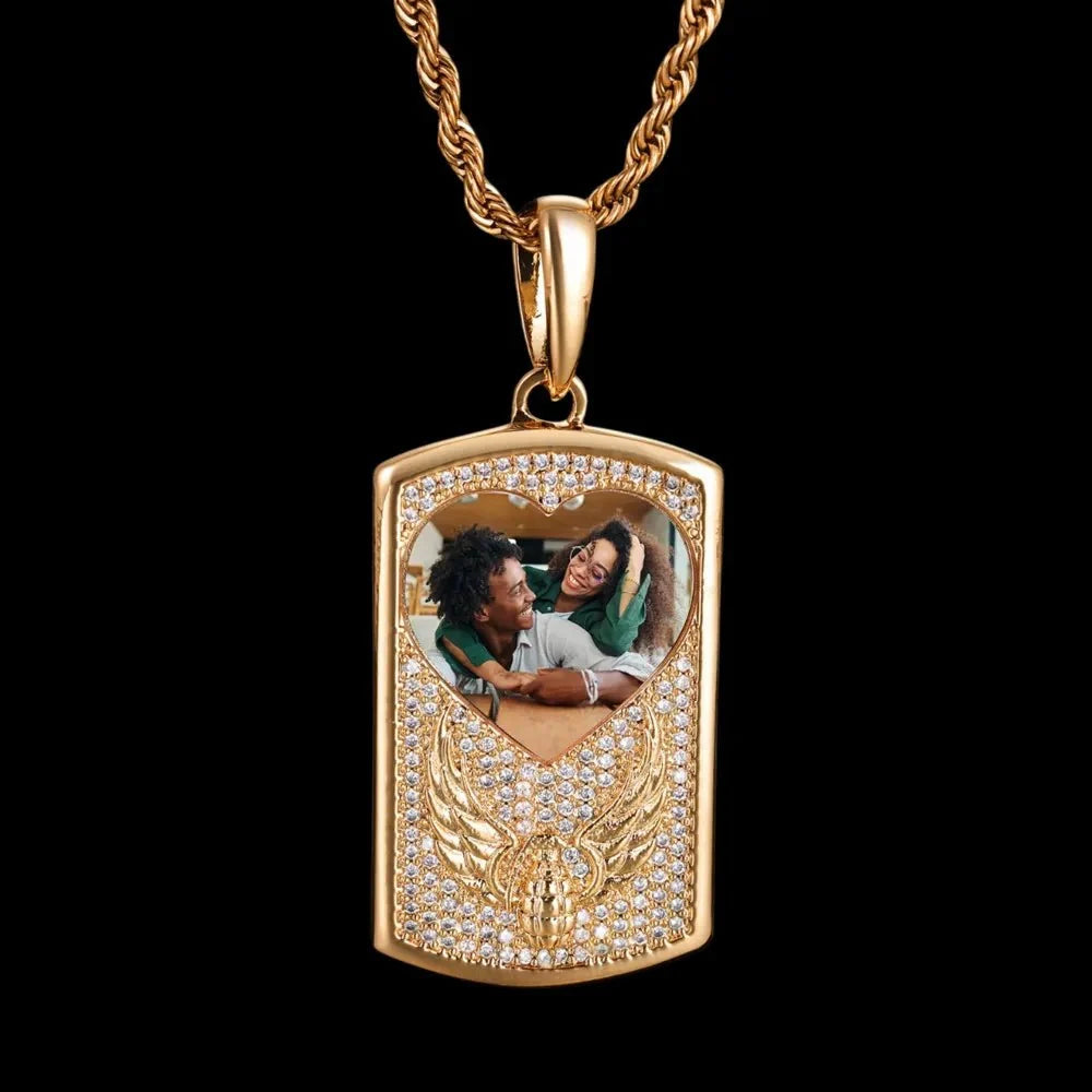 Winged Grenade Solid Dog Tag Custom Photo Pendant - 25mm