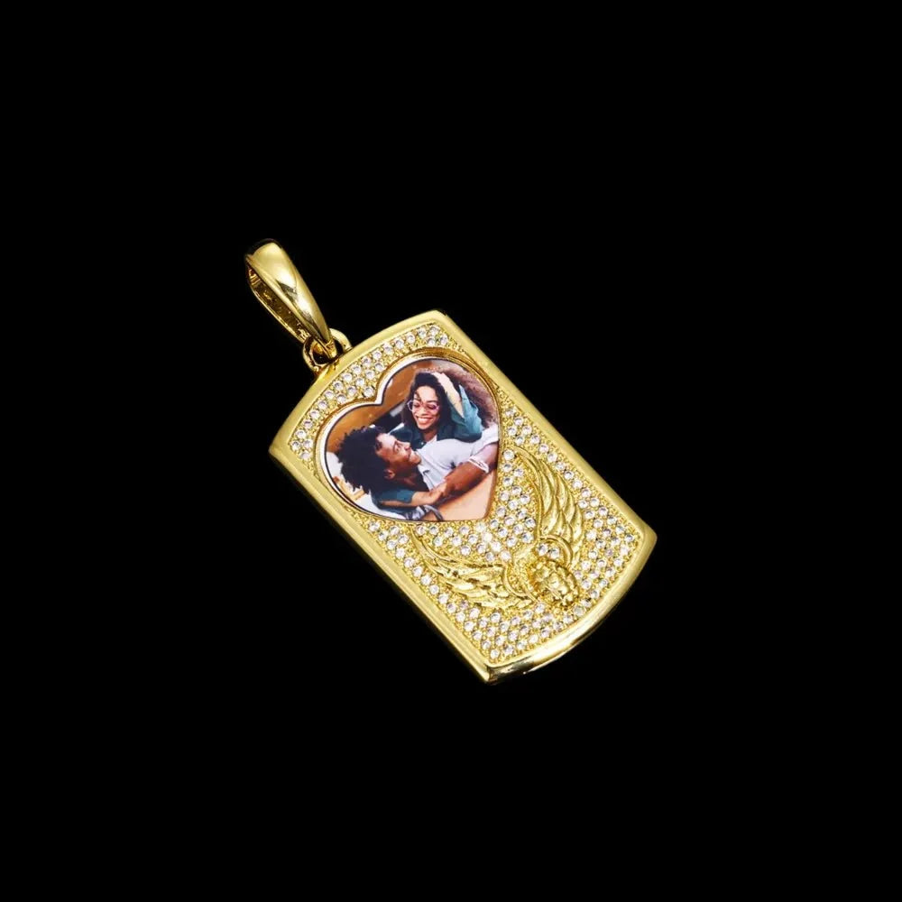 Winged Grenade Solid Dog Tag Custom Photo Pendant - 25mm