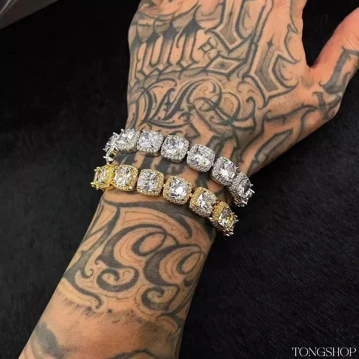 12Mm Glacier Clustered Tennis Bracelet
